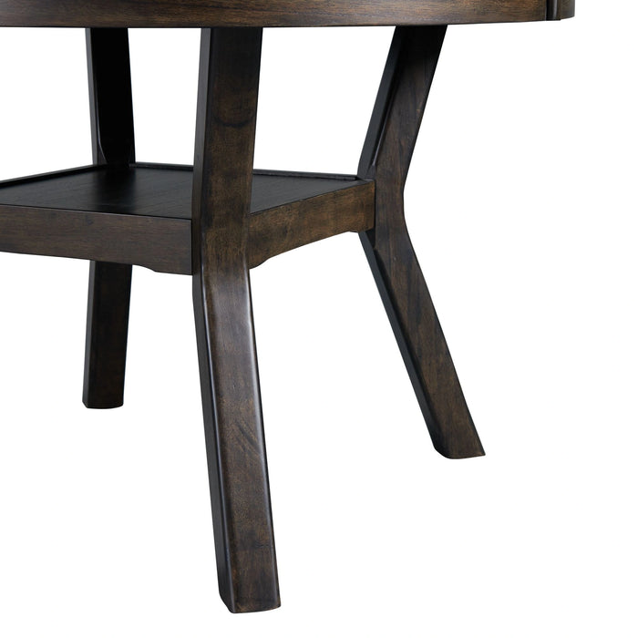 Amherst Standard Height 5PC Dining Set-Table and Four Faux Leather Side Chairs in Walnut