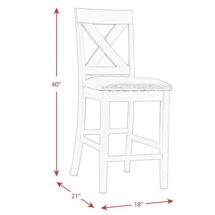 Alex Counter Side Chair W/Black PU Grey (2 Per Pack)