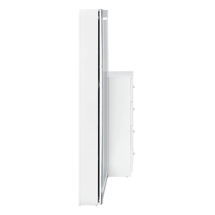 Vancouver Floor Mirror With Storage in White