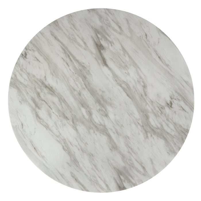 Celeste 42" Round Counter Table-Espresso/Faux Marble