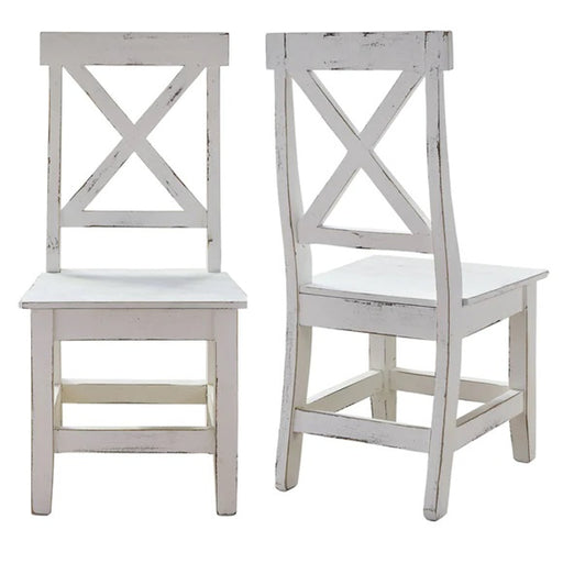 Elements International Britton Wooden Side Chair (Set of 2) in White image