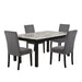 Celeste 64" Dining Table-Espresso/Faux Marble