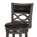 Manchester 24" Counter Stool W/Black Pu Cushions-Gray