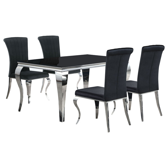 Carone 5 Pc Dining Sets Black