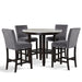 Celeste 42" Round Counter Table-Espresso/Faux Marble