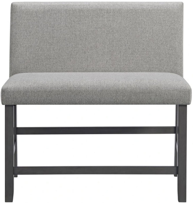Elements International Seneca Counter Height Dining Bench with Back in Grey