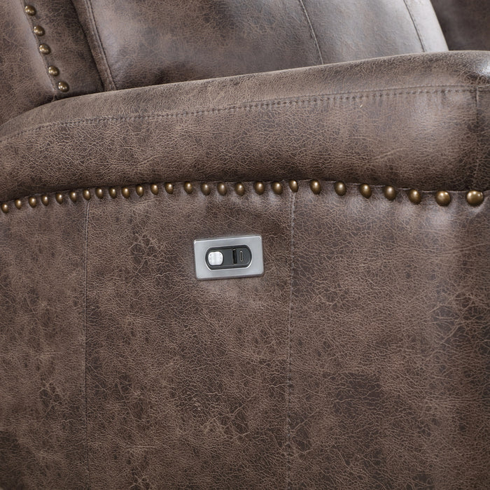 Quade Glider Recliner W/Pwr Fr-Mocha