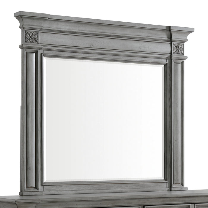 Glenmore Dresser and Mirror Set in Aged Grey