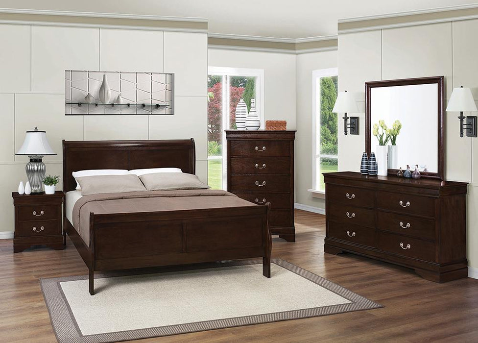 Louis Philippe 4 & 5 Piece Panel Bedroom Set with High Headboard E.king & Full - Sweet Furniture (Columbus, Ohio)