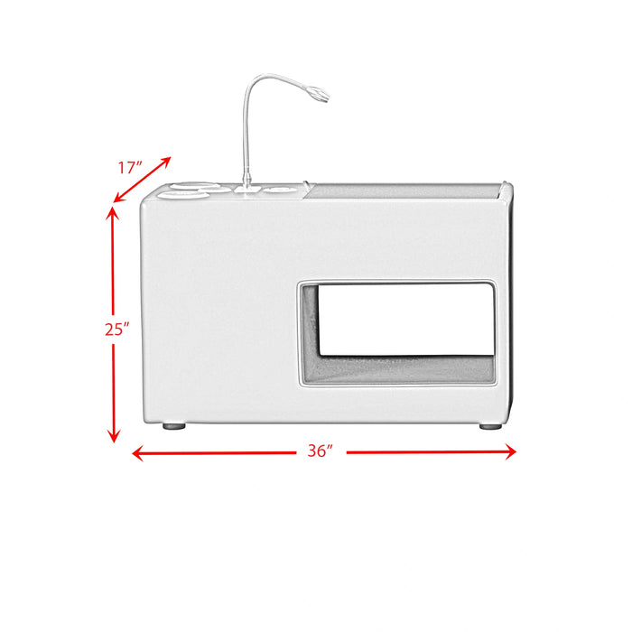 Valari Nightstand with Electronic Features in Grey PU