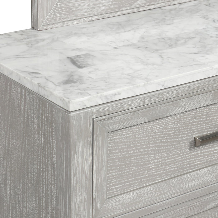 Fiona Landscape Mirror-Mist Gray