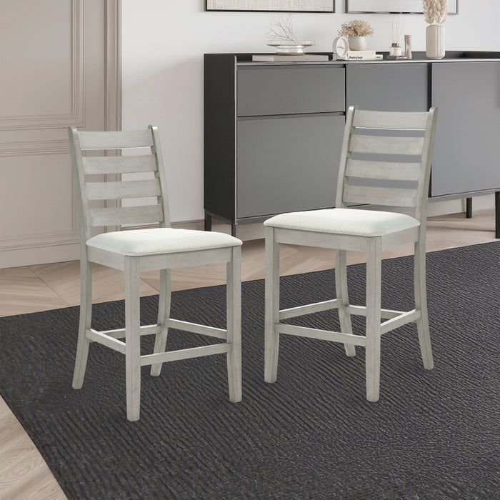 Pascal Ladderback Counter Chair (2 Per Carton)-Driftwood