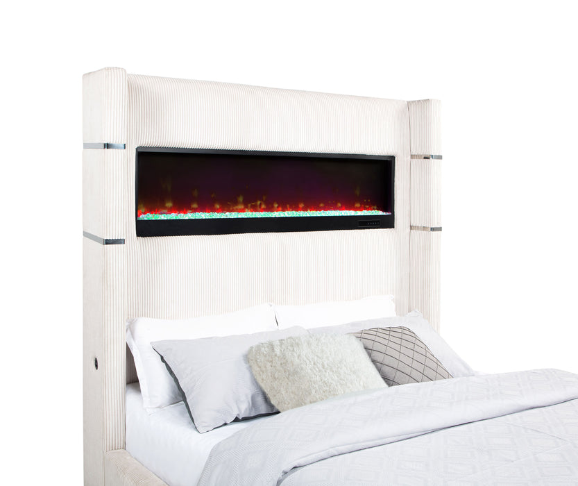 Tisdall Wingback Bed with Flame Visualizer