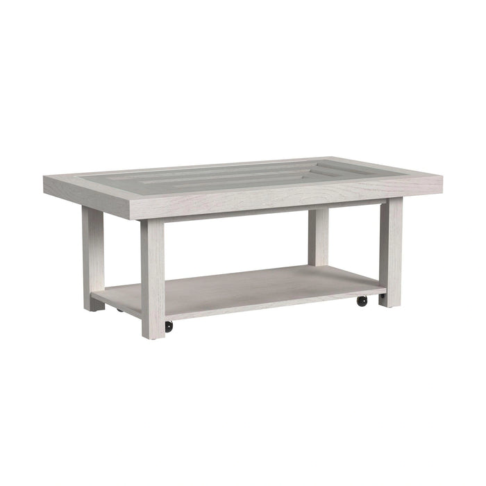 Avalanche 3PC Occasional Table Set in Antique White-Coffee Table & Two End Table