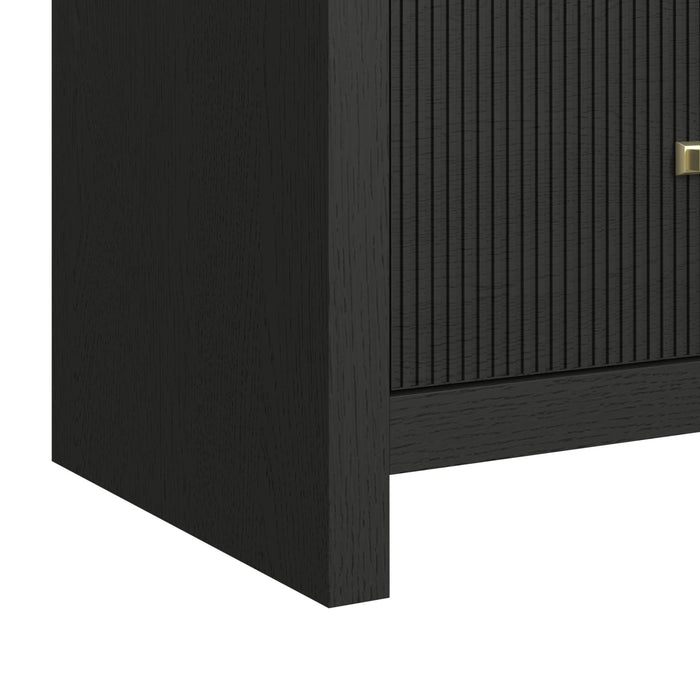 Ridgemont 6-Drawer Dresser in Black with Grain