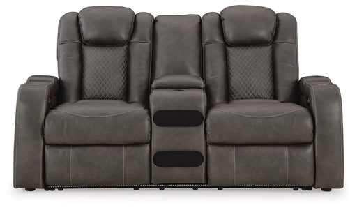 Fyne-Dyme Power Reclining Loveseat with Console - Sweet Furniture (Columbus, Ohio)