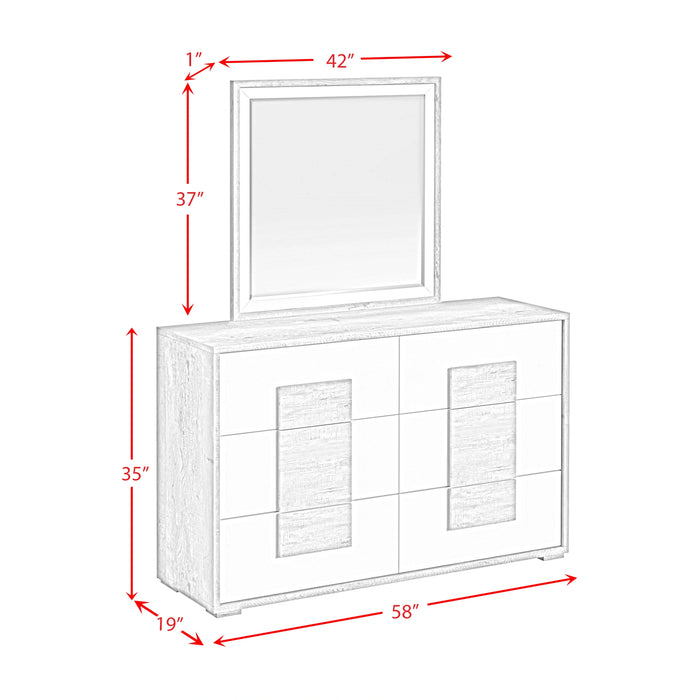San Matteo Dresser and Mirror Set in Dual Tone