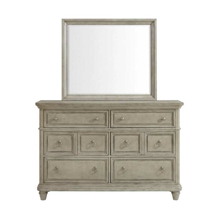 Whit-Ash Dresser and Mirror Set in Light Grey