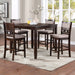 Gia 5 Pc 42" Square Counter Table & 4 Chairs-Cherry