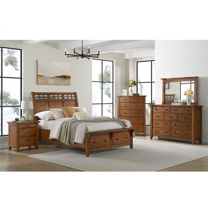 Gage 3-Drawer Nightstand with USB and Power in Chestnut