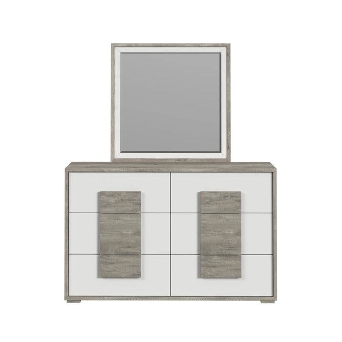 San Matteo Dresser and Mirror Set in Dual Tone