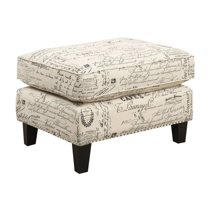 Erica 497 Ottoman W/Chrome Nail French Script (ISTA 3)