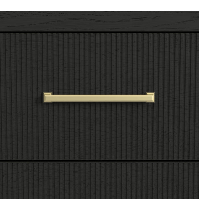 Ridgemont Dresser and Mirror Set in Black with Grain