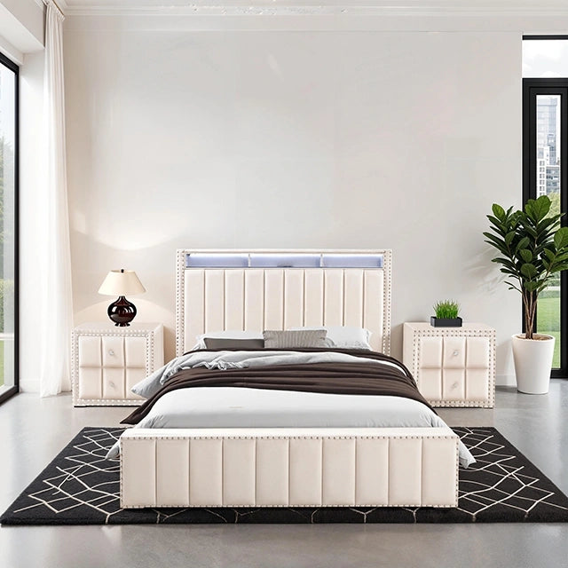 Farese Queen Bed w/ 2 Nightstands