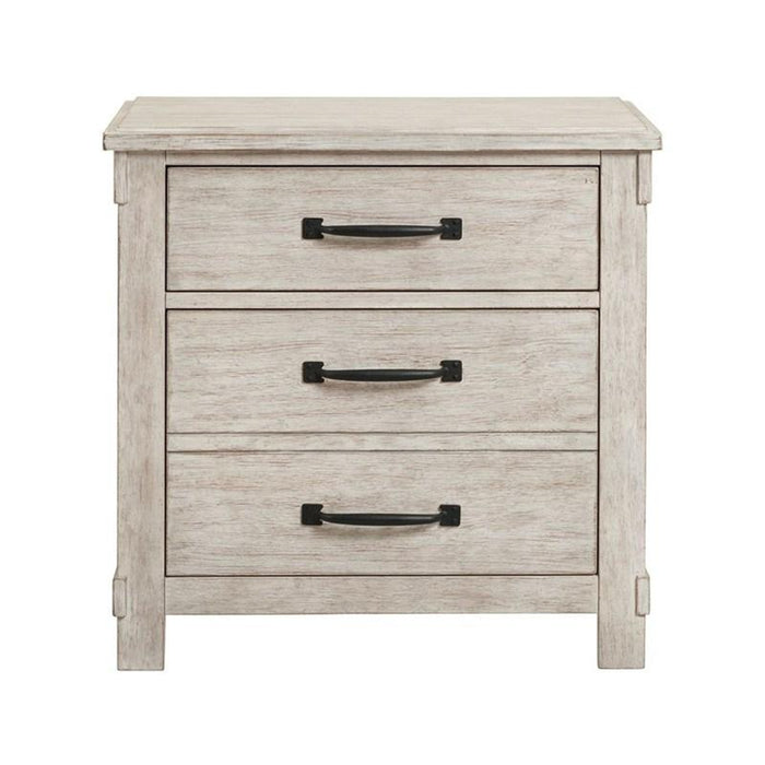 Elements International Scott Nightstand in White