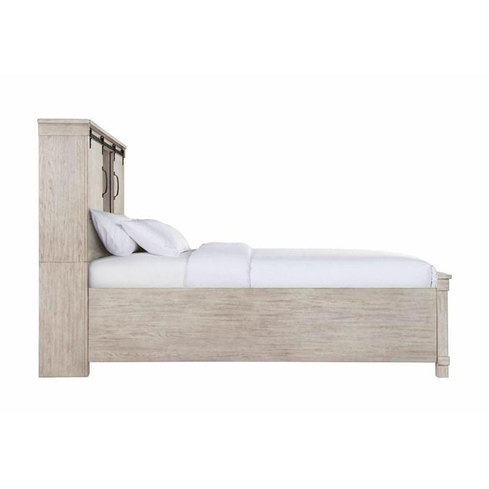 Elements International Scott Queen Platform Storage Bed in White