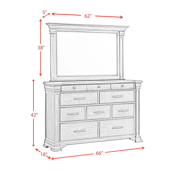 Kings Court Dresser & Mirror in Grey