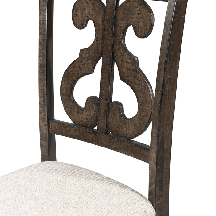 Stone Round 7PC Dining Set-Round Table & 6 Chairs