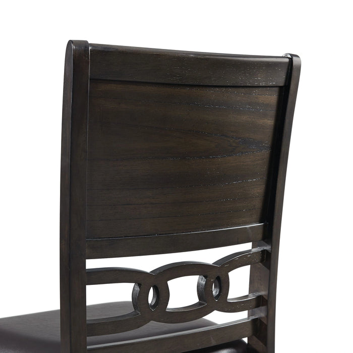 Amherst Standard Height 5PC Dining Set-Table and Four Faux Leather Side Chairs in Walnut