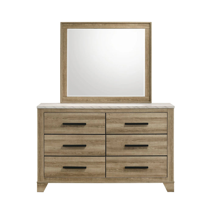 Caro Dresser and Mirror Set in Natural