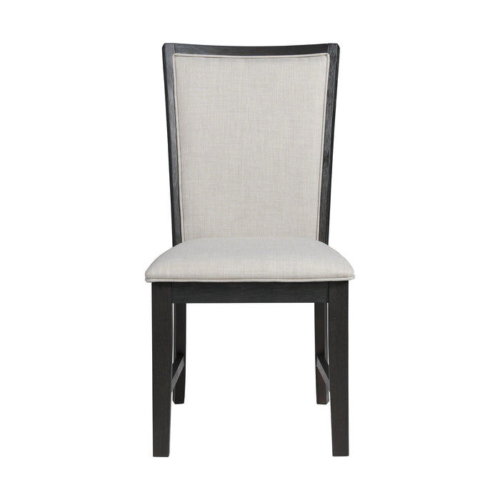 Grady 7PC Dining Set in Black-Table & Six Slat Back Chairs