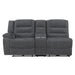 Redondo Laf Console Loveseat W/ 2 Recliners Pwr Fr-Dk Gray