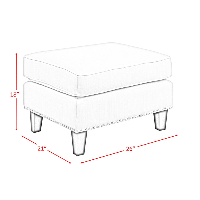 Erica 497 Ottoman W/Chrome Nail Heirloom Blue (ISTA 3)
