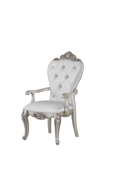 Gorsedd Cream Fabric & Antique White Arm Chair image