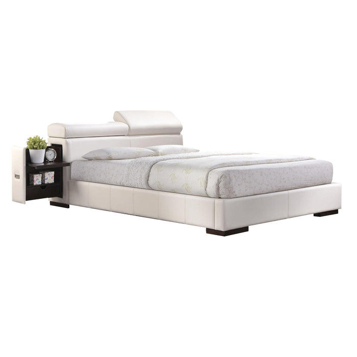 Manjot White PU Eastern King Bed image