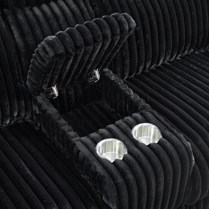 Admiral 3PC Living Room Set in Masis Black-Sofa, Loveseat & Recliner - Sweet Furniture (Columbus, Ohio)