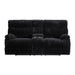 Admiral Motion Loveseat with Console in Masis Black - Sweet Furniture (Columbus, Ohio)