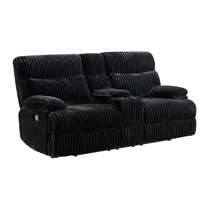 Admiral 3PC Living Room Set in Masis Black-Sofa, Loveseat & Recliner - Sweet Furniture (Columbus, Ohio)