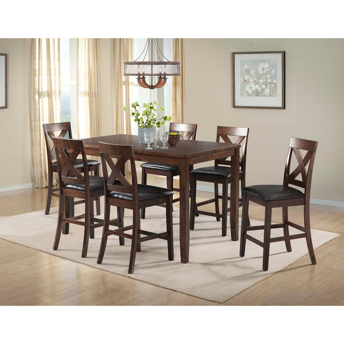Alex Counter Side Chair W/Brown PU Espresso (2 Per Pack) - Sweet Furniture (Columbus, Ohio)