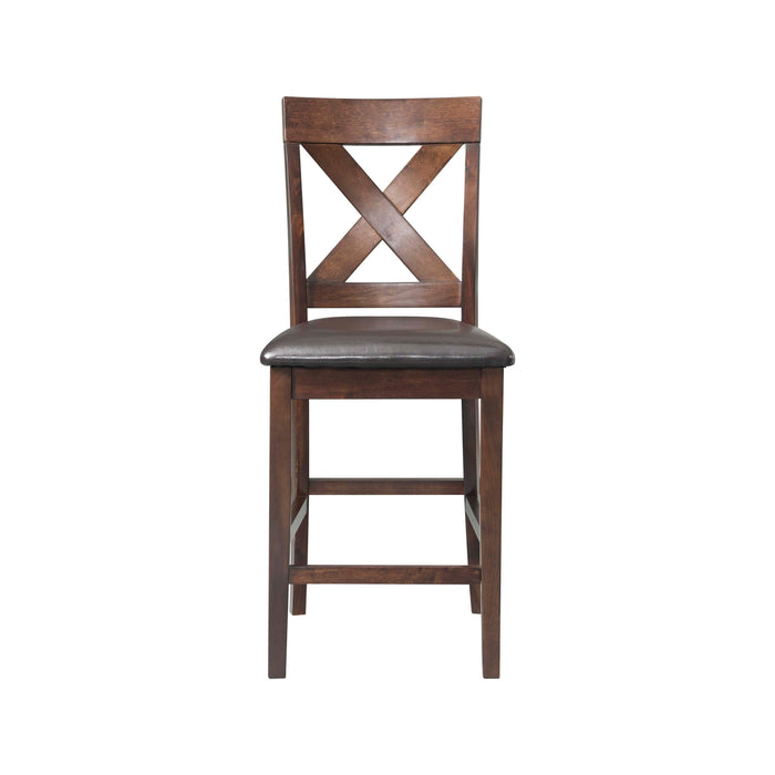 Alex Counter Side Chair W/Brown PU Espresso (2 Per Pack) - Sweet Furniture (Columbus, Ohio)