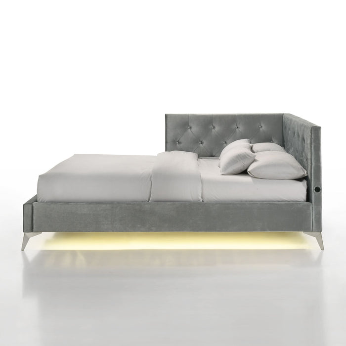 Amberley UPH Corner Bed with LED and USB - Sweet Furniture (Columbus, Ohio)