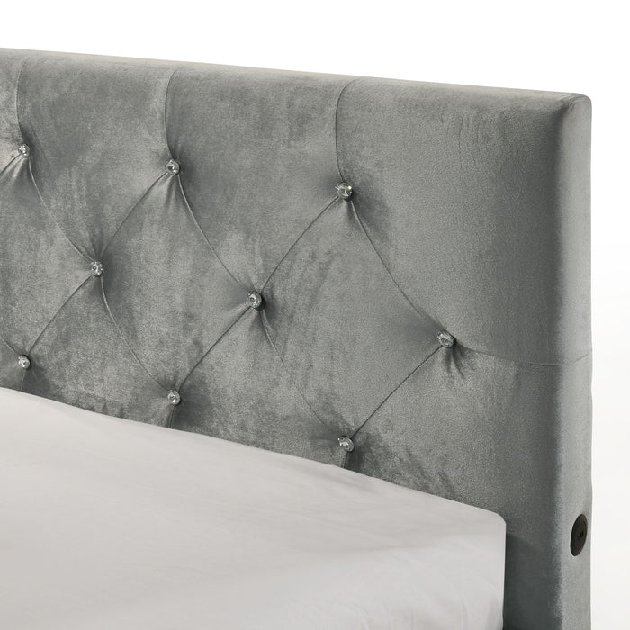 Amberley UPH Corner Bed with LED and USB - Sweet Furniture (Columbus, Ohio)