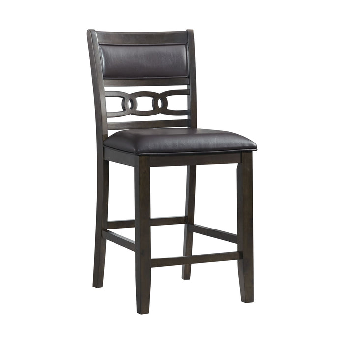 Amherst Counter Side Chair W/PU Cushion Dark Finish (2 Per Pack) - Sweet Furniture (Columbus, Ohio)