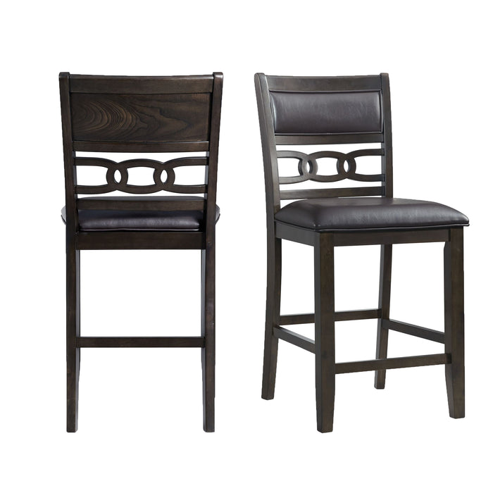 Amherst Counter Side Chair W/PU Cushion Dark Finish (2 Per Pack) - Sweet Furniture (Columbus, Ohio)