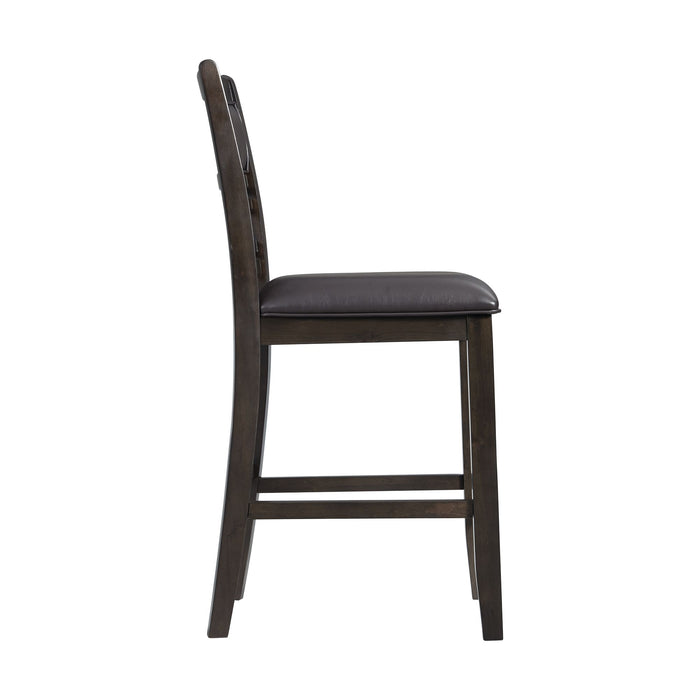 Amherst Counter Side Chair W/PU Cushion Dark Finish (2 Per Pack) - Sweet Furniture (Columbus, Ohio)
