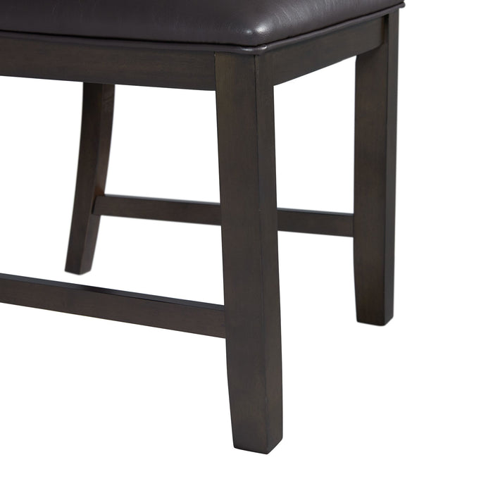 Amherst Dining Side Chair W/PU Cushion Side Stretcher Dark Finish (2 Per Pack) - Sweet Furniture (Columbus, Ohio)